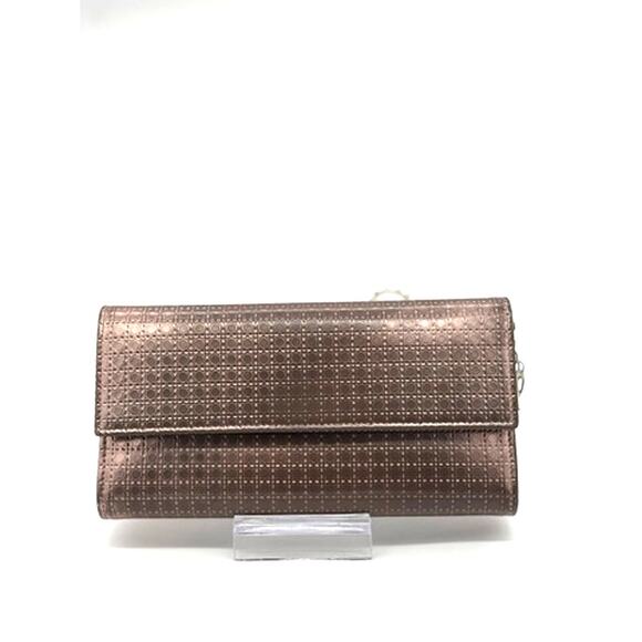 CHRISTIAN DIOR METALLIC ROSE PATENT MICRO-CANNAGE WALLET ON CHAIN*Full Set - Picture 6 of 16